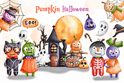 Halloween Pumpkin Charecter, a Decorative Illustration by Apixsala (Thumbnail 1 of 15)
