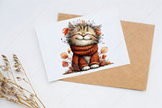 Whimsical Cute Autumn Cat Clipart, a Seasonal Illustration by Canvas Craft (Thumbnail 10 of 10)