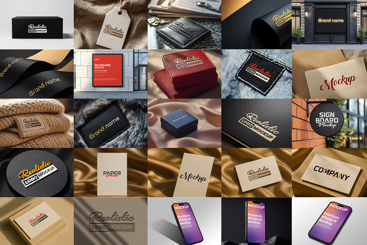 25 Logo Mockup Branding Bundle, a Mockup by GenesisCreativeCo (Photo 2 of 27)