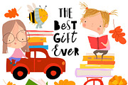 Cartoon Set With Funny Kids reading, a Person Illustration by Maria Starus (Thumbnail 3 of 3)