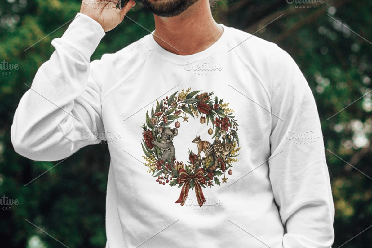 Vintage Australian Christmas Wreath, an Object Graphic by UniqueMe (Photo 4 of 6)