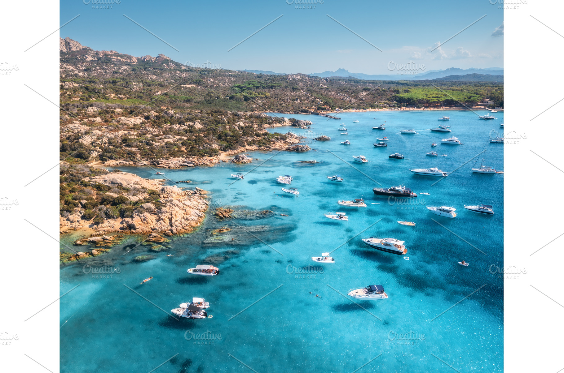 Aerial view of luxury yachts and, a Nature Photo by den-belitsky