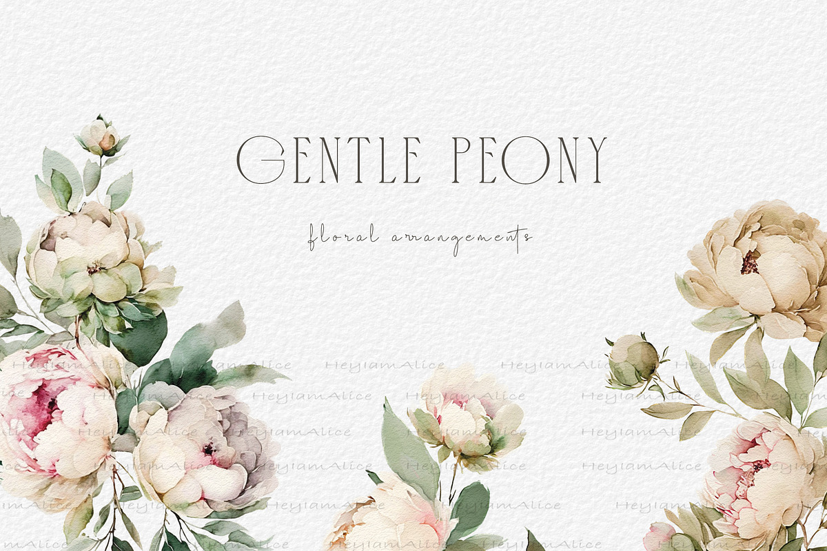Gentle Peony Floral, a Decorative Illustration by heyiamalice (Photo 2 of 10)
