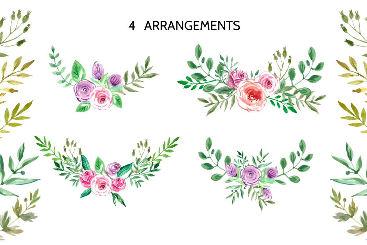 Watercolor floral collection, an Illustration by TATIANA_GERICH (Photo 5 of 10)