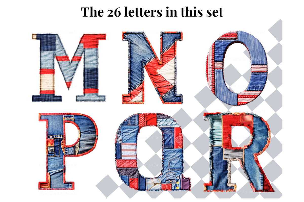Denim PNG File Alphabet Letters, a Decorative Illustration by Creative Art By SamM (Photo 5 of 10)