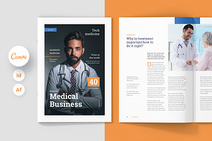 Medical Business Magazine Canva, a Magazine Template by artbart