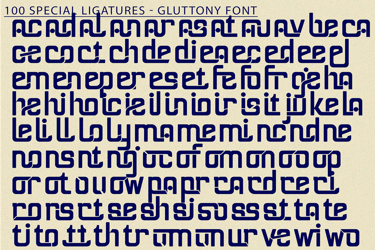Gluttony Futuristic Font, a Sans Serif Font by 177Studio (Photo 7 of 8)