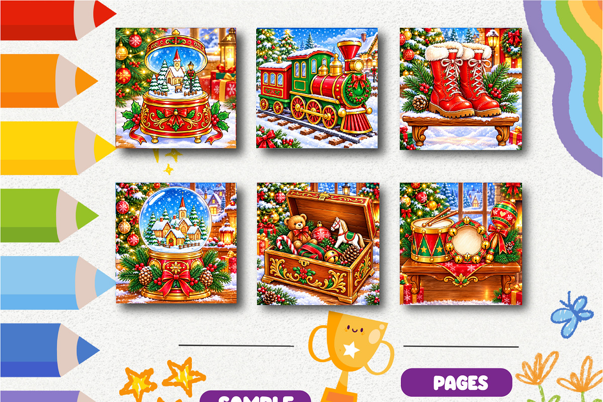 Christmas Lost & Found Museum Color, a Seasonal Illustration by Design Zone (Photo 2 of 5)