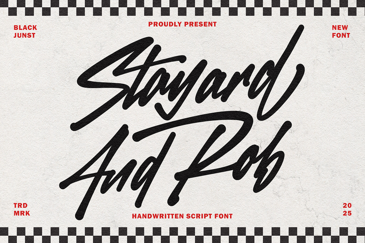 Stayard and Rob - Streetwear Display, a Script Font by Black Junst (Photo 1 of 9)