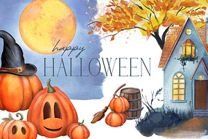 Watercolor Halloween illustrations