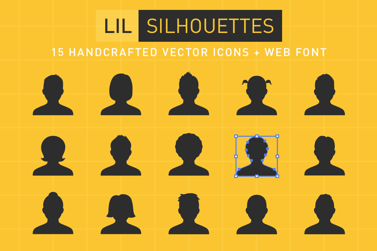 Lil Silhouettes Icon & Font, an Icon by Lil Squid (Photo 1 of 2)