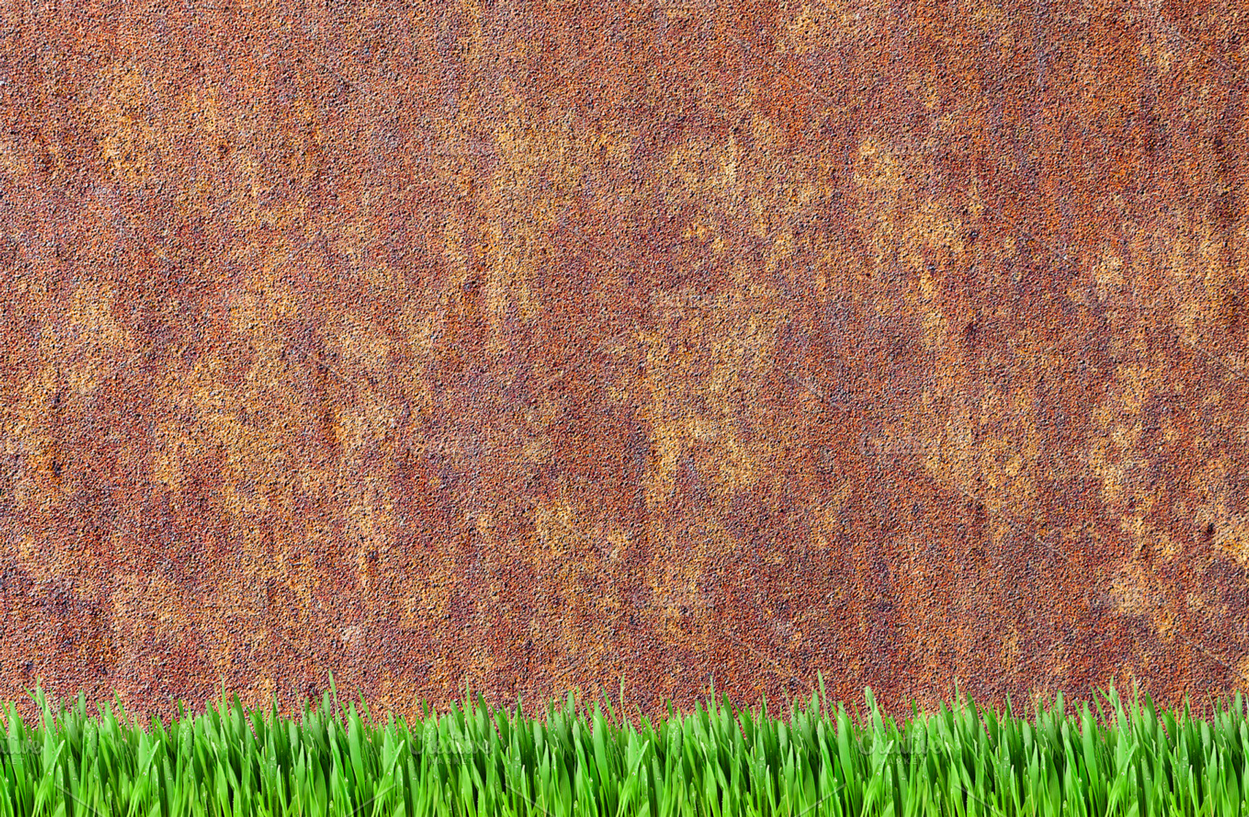 Rusy wall and grass background, an Architecture Photo by BOOCYS