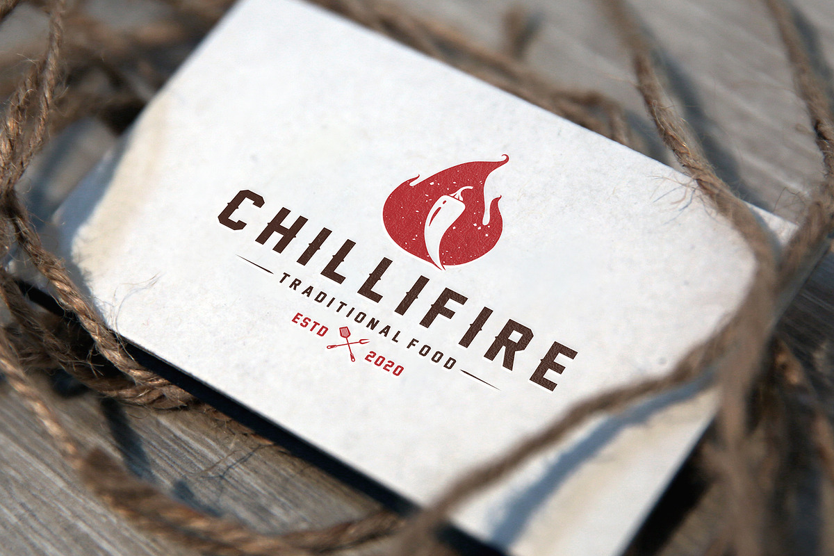 Chilli Fire Vintage Logo Template, a Branding & Logo Template by vectorwithin (Photo 3 of 3)
