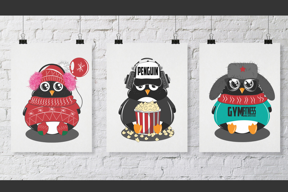 Funny Penguins, an Animal Illustration by Vector Market (Photo 4 of 4)