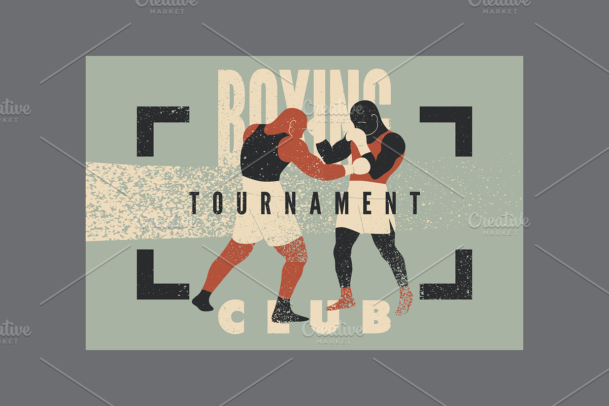 Boxing grunge vector poster set., a Sport Illustration by PoPaShop (Photo 7 of 8)