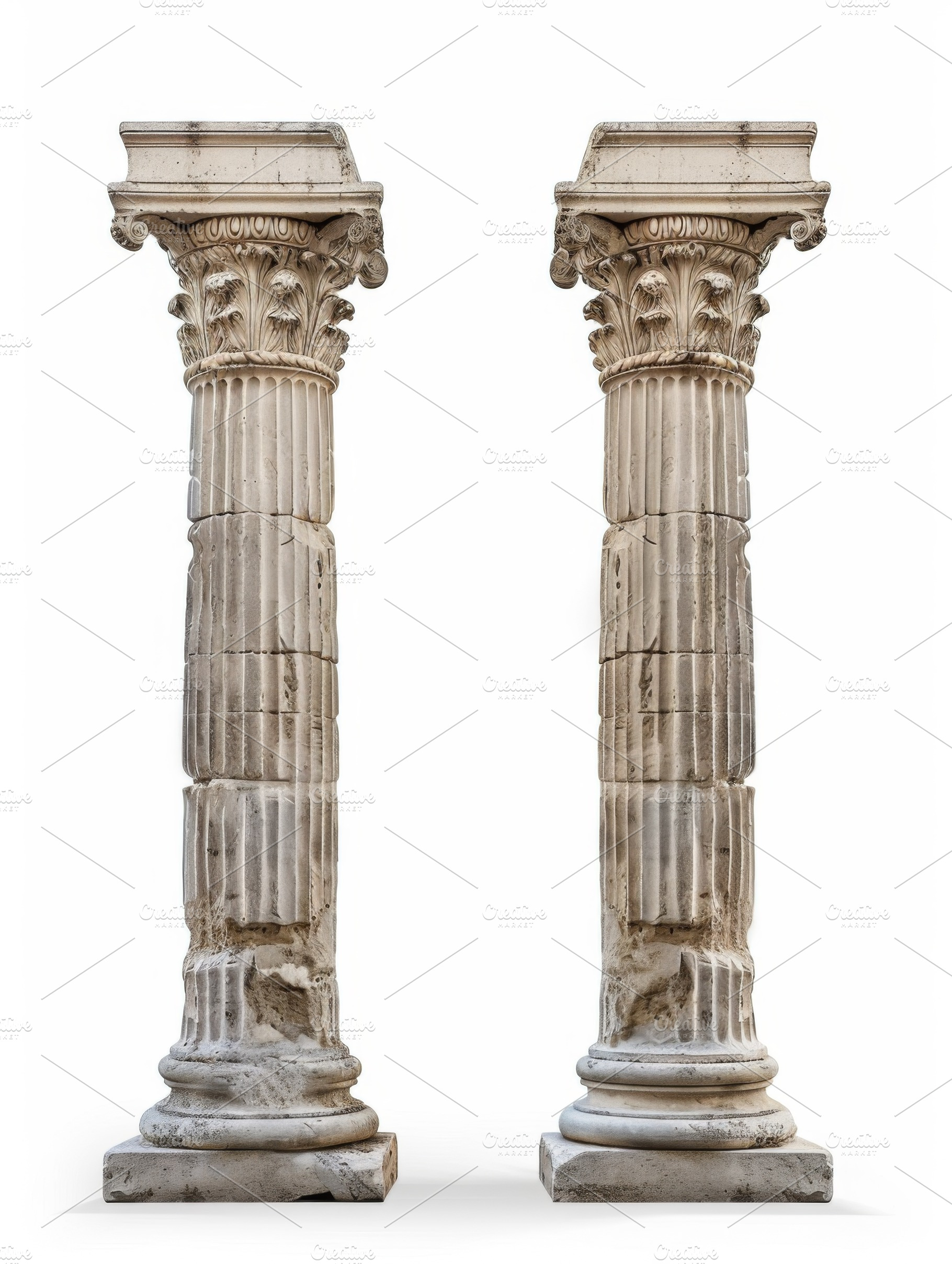 Two Ancient Greek or Roman Columns, an Architecture Photo by Handmadefont