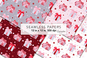 Valentine's Day Backgrounds, a Pattern Graphic by Serghei Caraulan (Thumbnail 3 of 9)