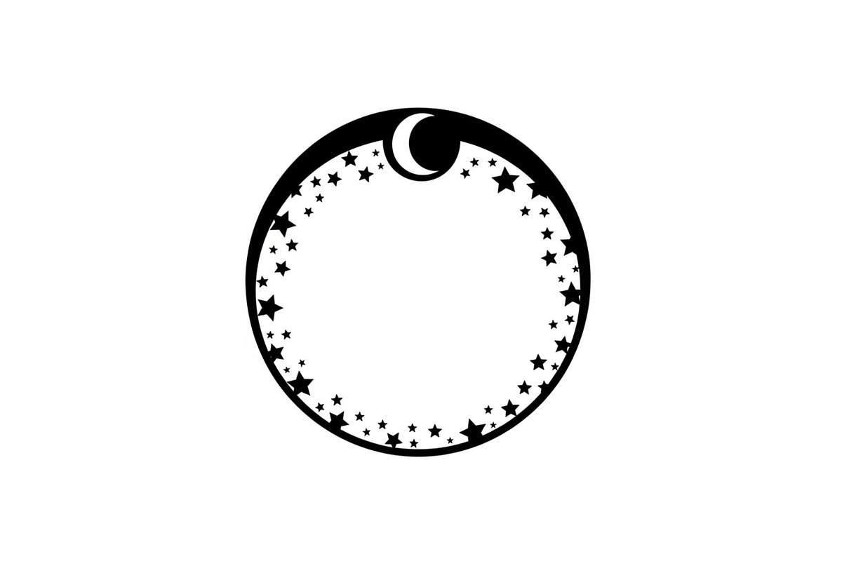 Crescent Moon Round Frame Bundle, an Illustration by Creativeshirt (Photo 25 of 31)