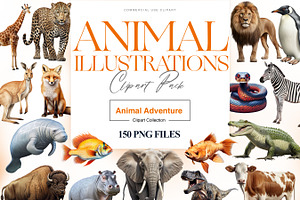 Realistic Animals Clipart, Lion PNG, an Animal Illustration by BrushstrokeArtGB