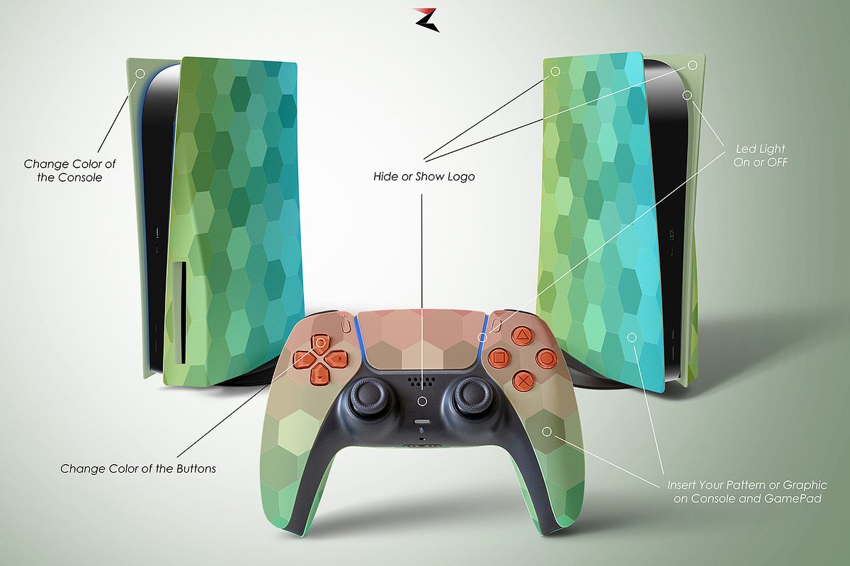 PS5 Console & DS GamePad Mockup 8K, a Product Mockup by Zabiegala MP (Photo 6 of 9)