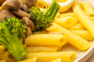 Pasta with fried mushrooms, a Food & Drink Photo by Pundateam