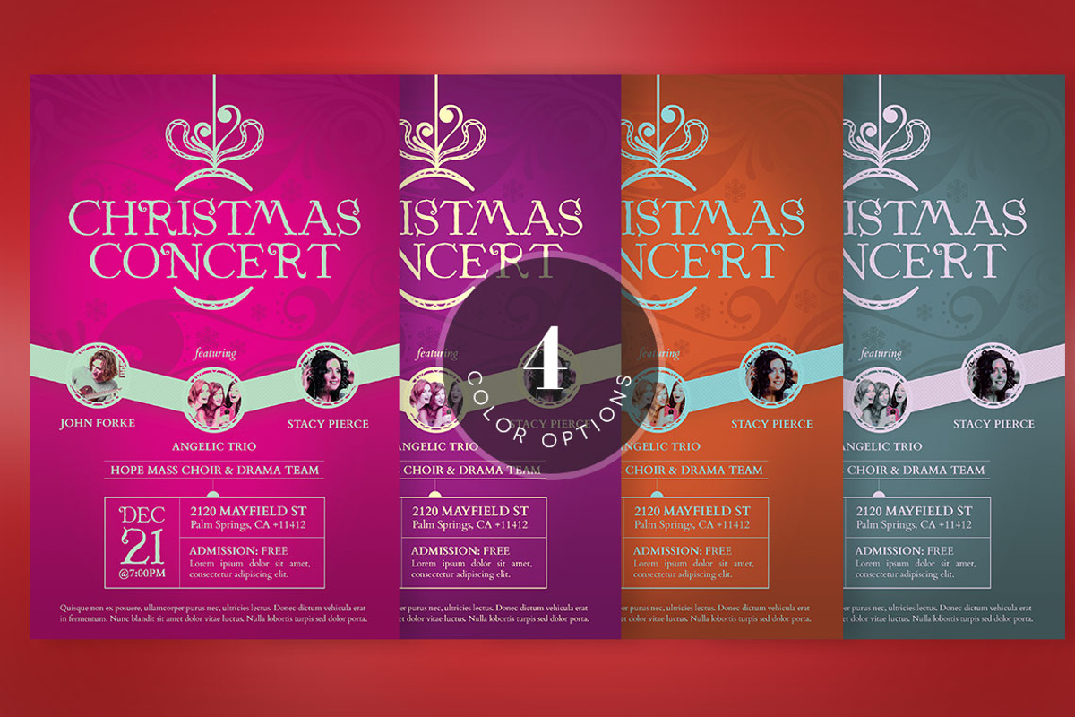 Red Christmas Concert Flyer Template, a Flyer Template by Godserv Designs (Photo 5 of 5)