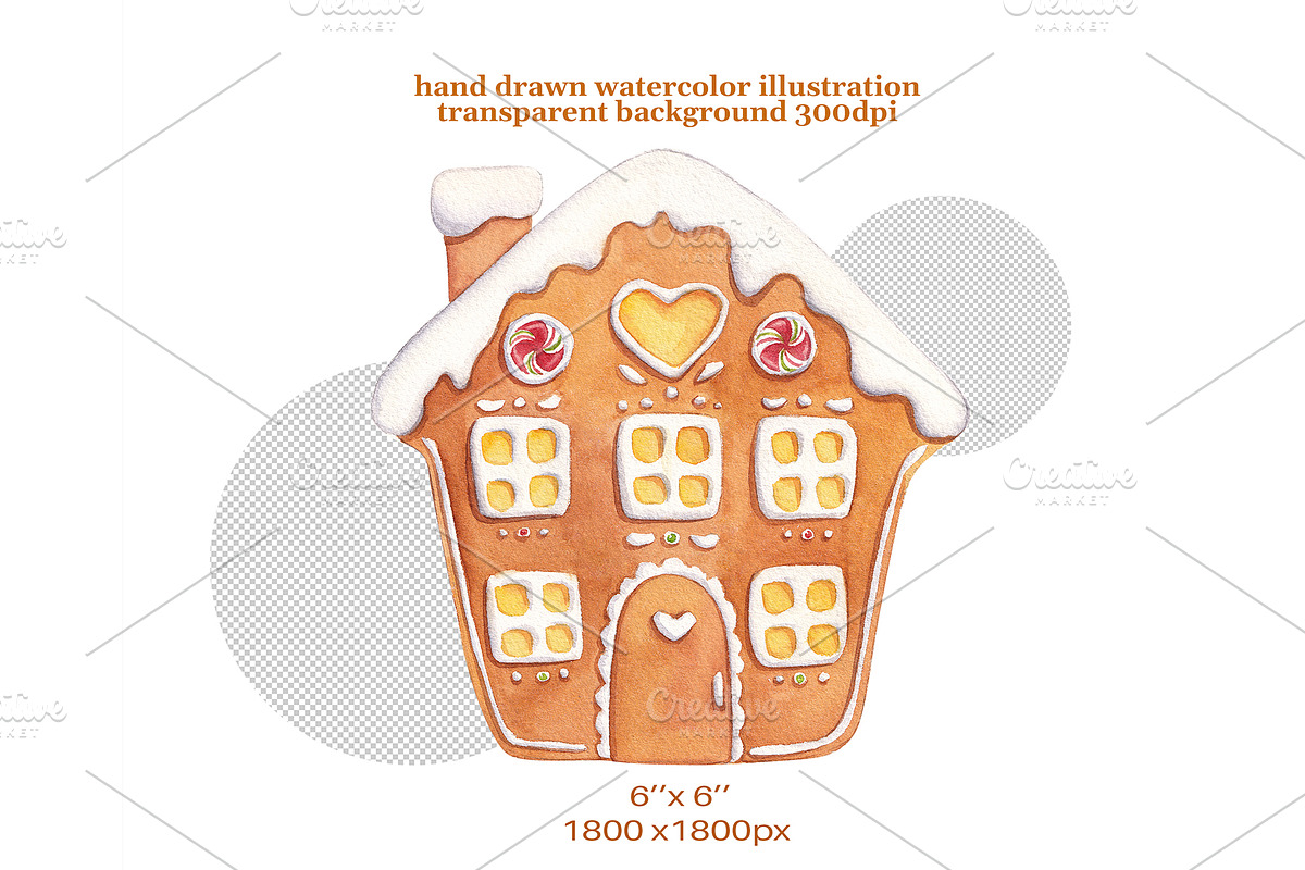 Watercolor gingerbread house, a Graphic by Blowballmay (Photo 2 of 2)