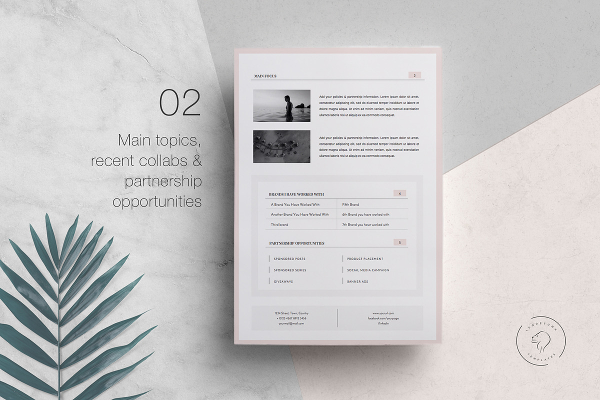 Media Kit Template - 3 Pages, a Resume Template by Leo Resume (Photo 3 of 6)