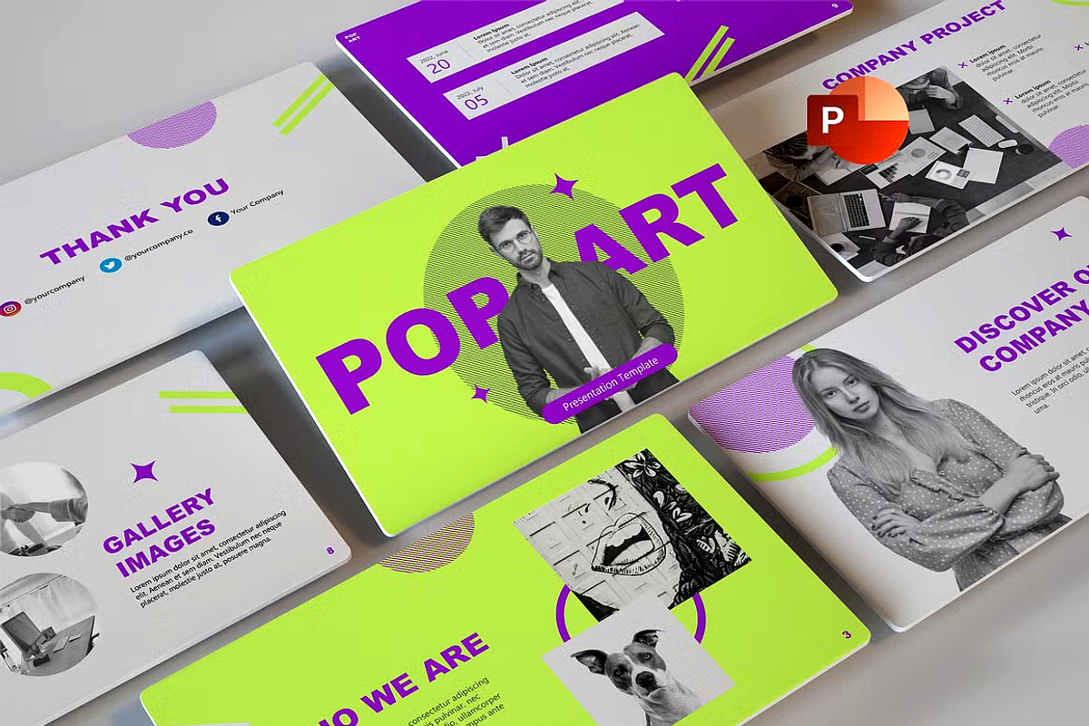 Pop-Art Powerpoint Template, a Presentation Template by PaperMoon (Photo 1 of 4)
