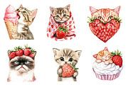 Strawberry Cat Clipart Sublimation, an Illustration by CreationArt (Thumbnail 5 of 5)