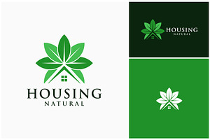 House Roof Leaves Green Logo, a Branding & Logo Template by ika trisiana