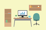 23 Essential Workplace Furniture Set, an Object Illustration by jongcreative (Thumbnail 3 of 5)