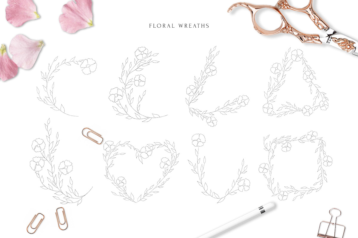 Mattiola font Floral illustrations, a Symbol Font by Alice_Evans (Photo 5 of 11)