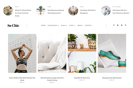 SoChic Divi Blog Theme Woocommerce