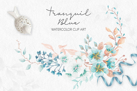 Tranquil Blue Watercolor Clipart