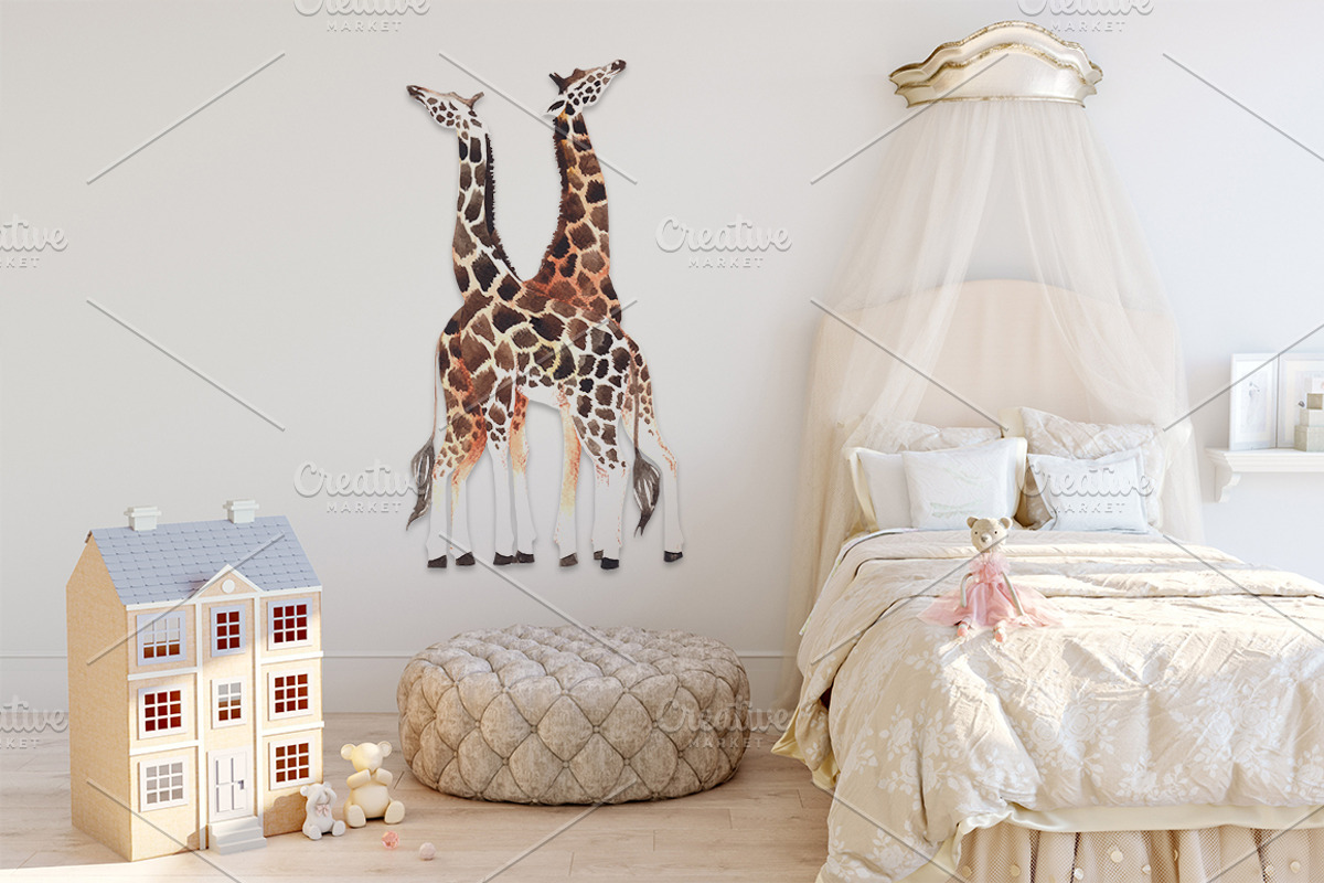Giraffe love - watercolor set, an Illustration by Beauty Drops (Photo 6 of 7)