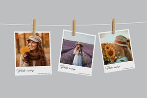 Hanging Polaroid Photo Frame Mockup, a Product Mockup by graphypix