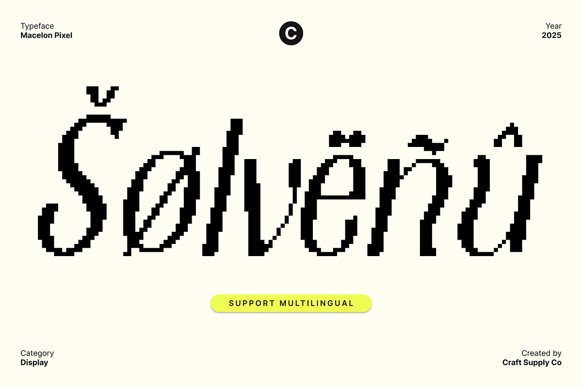 Macelon Pixel, a Sans Serif Font by Craft Supply Co. (Photo 7 of 8)