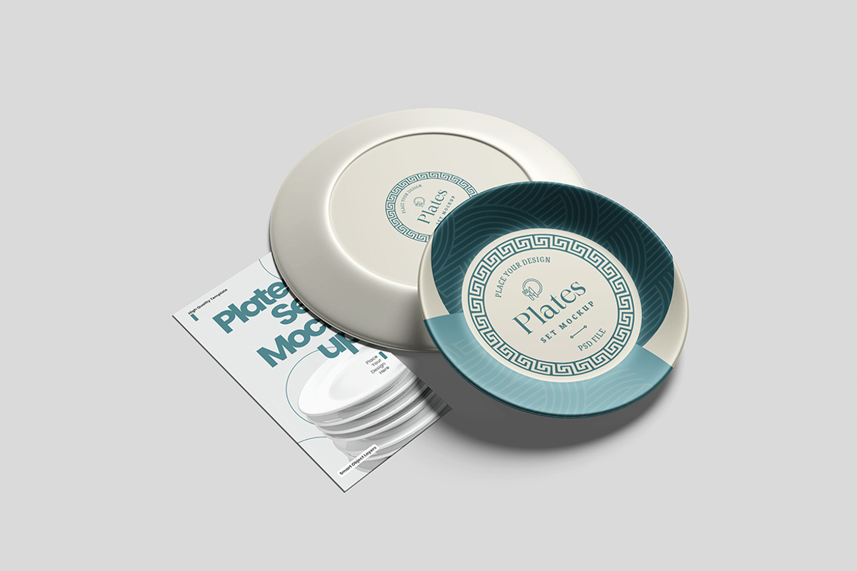 Modern Plates Set Mockup, an Advertising Mockup by bimockup (Photo 6 of 6)