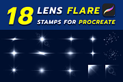 18 Lens Flare Stamps For Procreate, a Brush Add-On by JaoGam (Thumbnail 1 of 2)