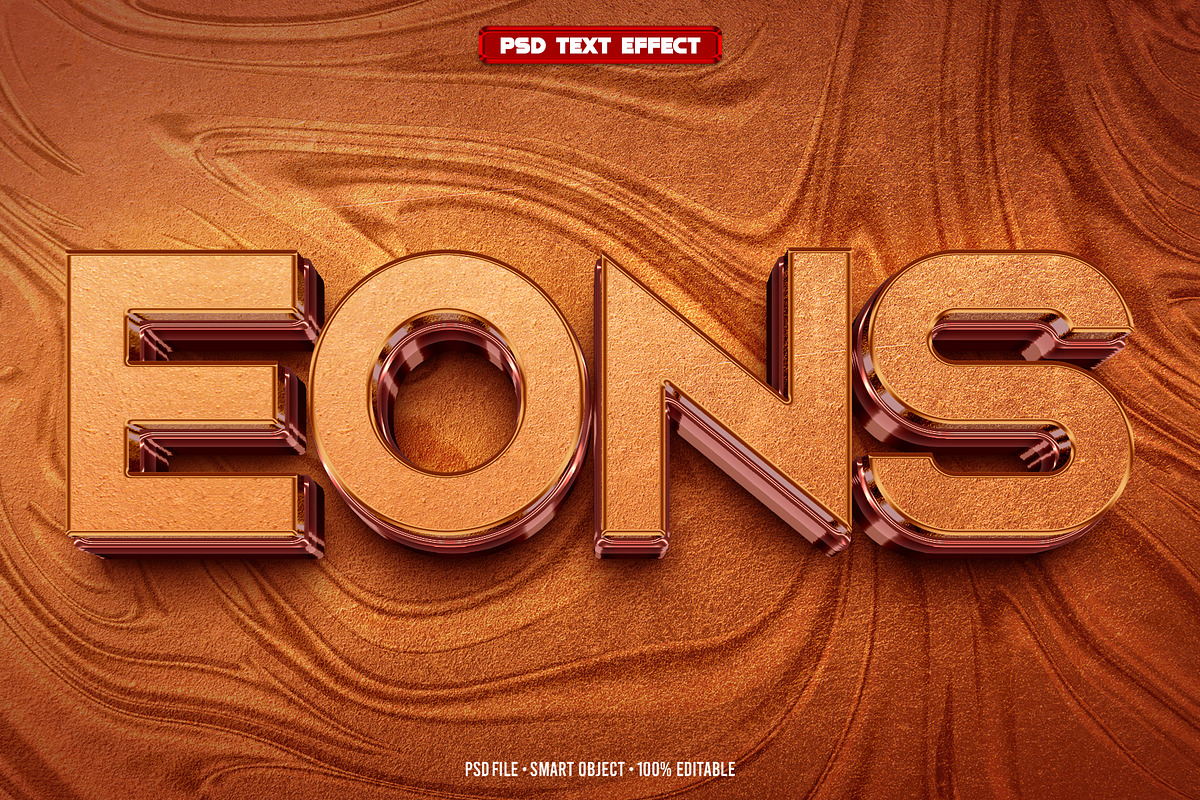 Eons 3D editable text effect, a Layer Style Add-On by Hello Muh (Photo 1 of 2)