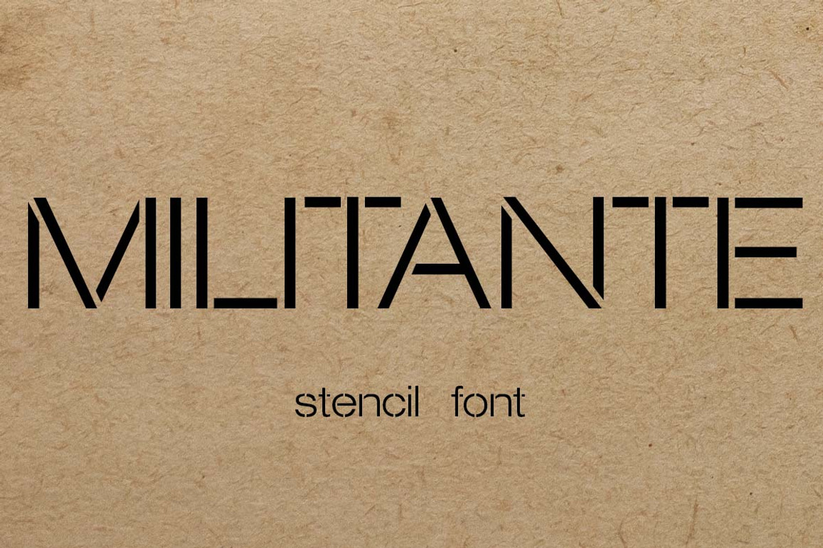 Militante Stencil Font preview 2