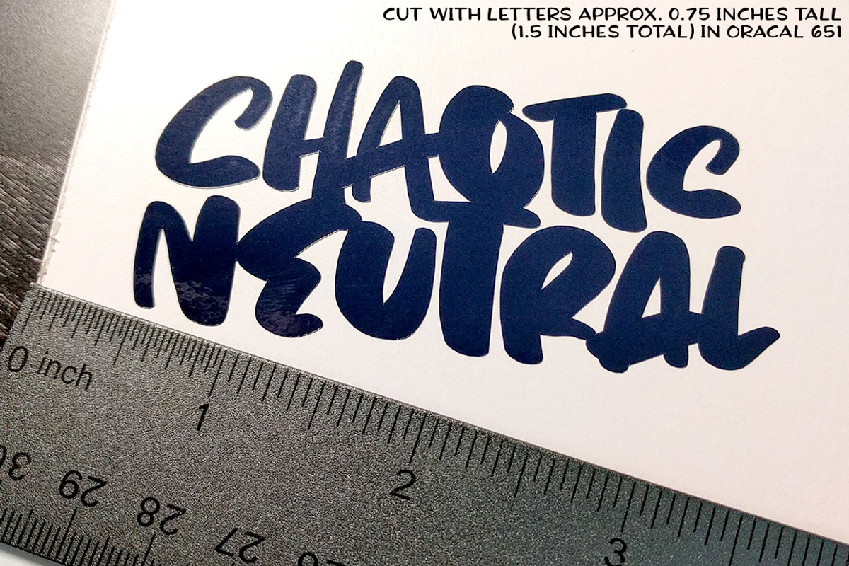 Chaotic Neutral: rough & ready font! preview 8