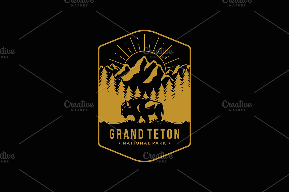 Grand Teton National Park logo, a Branding & Logo Template by swarnstudio