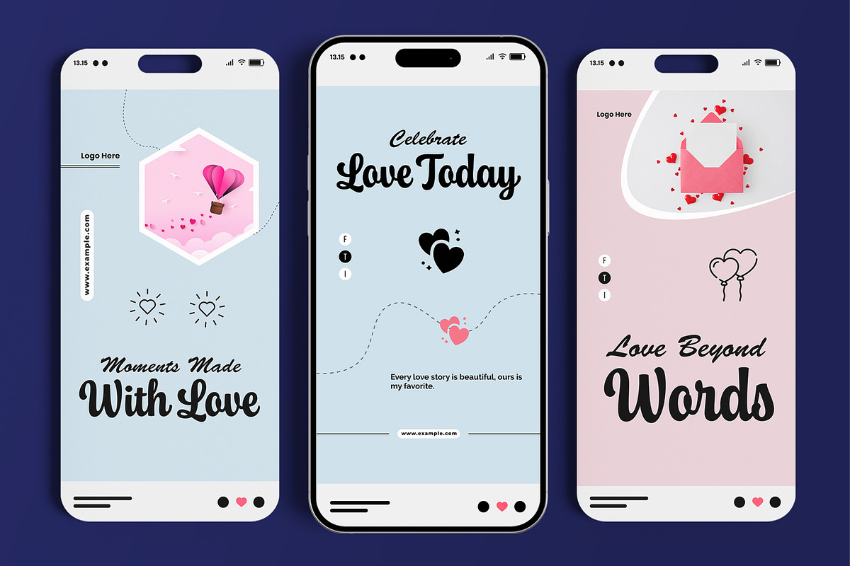 Valentine Love Story Template Design, a Social Media Template by MightyDesign (Photo 1 of 6)