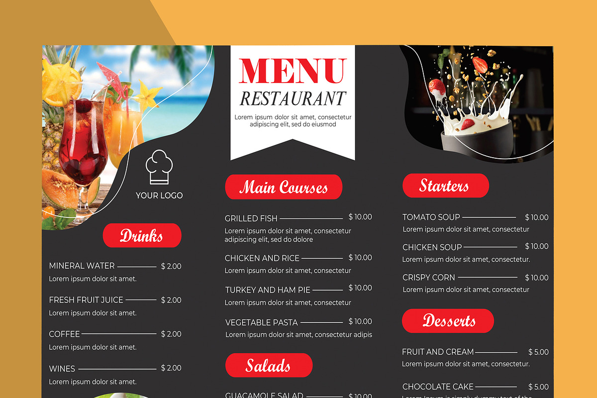 Food Menu Layout