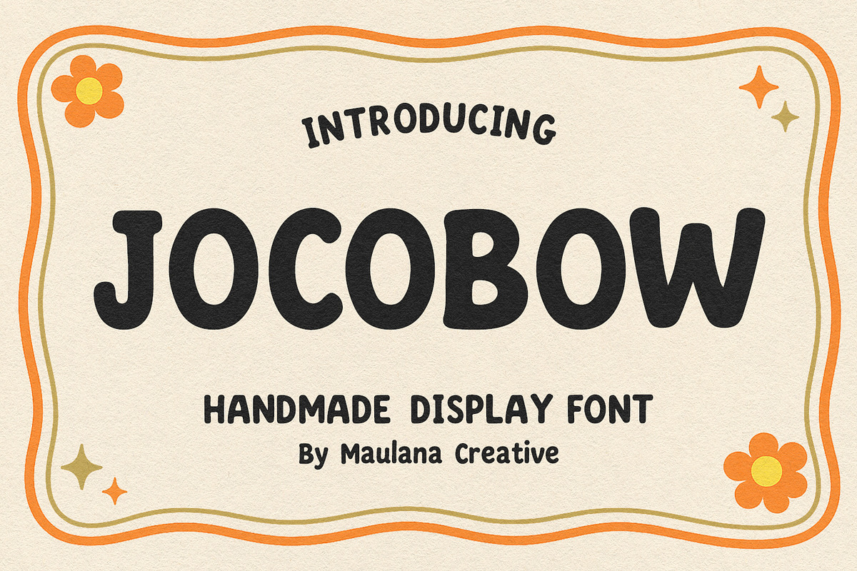 Jocobow Cute Playful Retro Font, a Sans Serif Font by Maulana Creative (Photo 1 of 7)