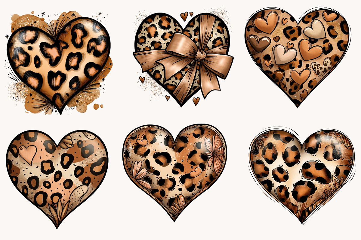 Leopard print Valentine Heart clipa, an Illustration by Designworld (Photo 6 of 10)