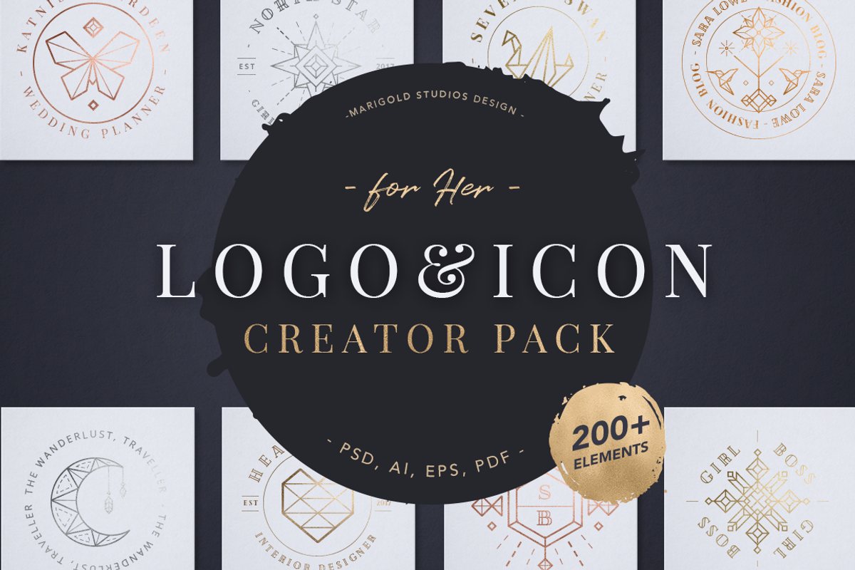 Logo & Icon Creator Pack, a Branding & Logo Template by Marigold Studios (Photo 1 of 9)