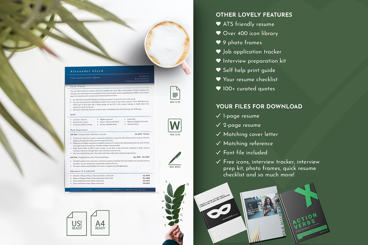 Editable Resume Templates, CV Word, a Resume Template by Career Canvas (Photo 5 of 11)